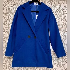 Italian Made Double Breasted Peacoat NWT Blue